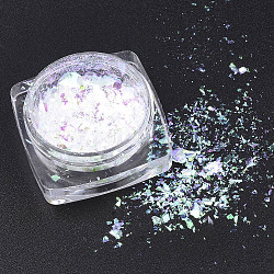 Holographique chunky glitter nail art pigment poussière, pour la décoration de maquillage artisanal de manucure, turquoise, 29.5x29.5x14.5mm