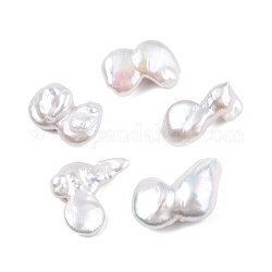 Perles de perles baroques naturelles baroques, Perles d'eau douce, sans trou, pépites, blanc, 24.5~25.5x15~19x5~10mm