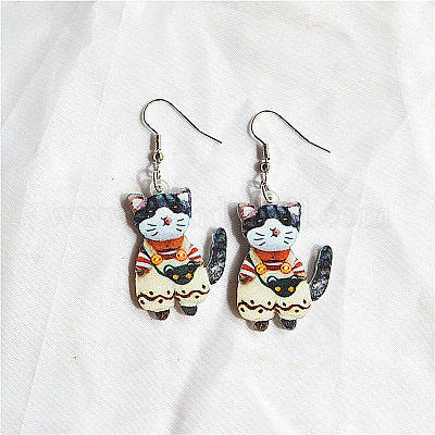 Boucles d'oreilles pendantes en acrylique pour Pâques&nbsp;FS-WG38FCF-03-1