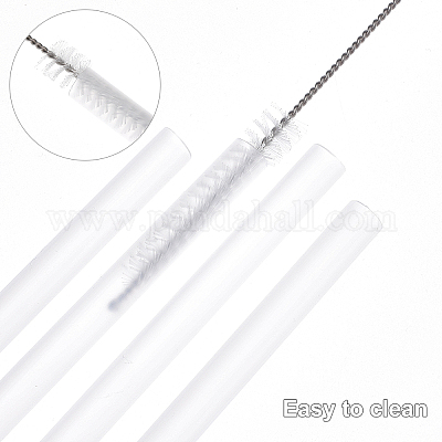 Wholesale GORGECRAFT 6PCS Clear Silicone Straws Reusable