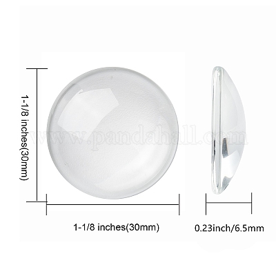 Transparente Glas Cabochons&nbsp;X-GGLA-R026-30mm-1