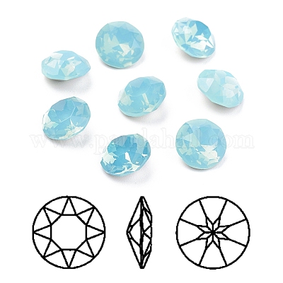 Dos et dos pointés cabochons en verre strass k9&nbsp;RGLA-J012-10mm-105-1