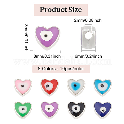 40-80PCS Valentine's Day Heart Charms for Jewelry Making 80PCS