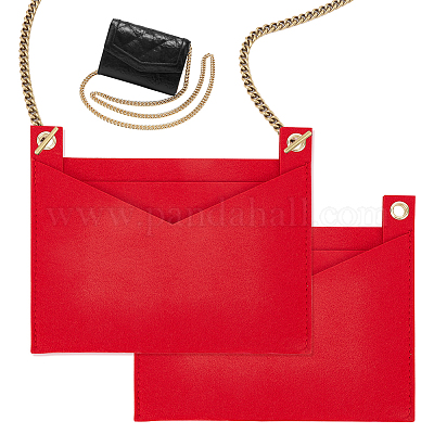 WADORN 1 Set Purse Organizer Insert Conversion Kit with Gold Chain, Felt  Handbag Organizer Insert Inner Pocket Liner Clutches Mini Envelope Bag