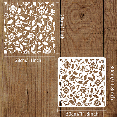 Wholesale FINGERINSPIRE Flourish Leaf Stencils 30x30cm Reusable