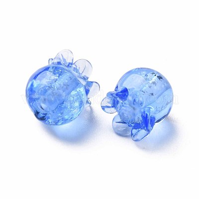 Perle di lampwork irregolari fatte a mano trasparenti&nbsp;LAMP-T017-15B-1