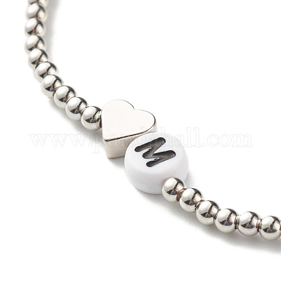 Women's Heart Letter Stretch Pendant Bracelet