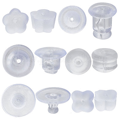 Transparent Small Rubber Stoppers 100pcs Stud Earring Silicone
