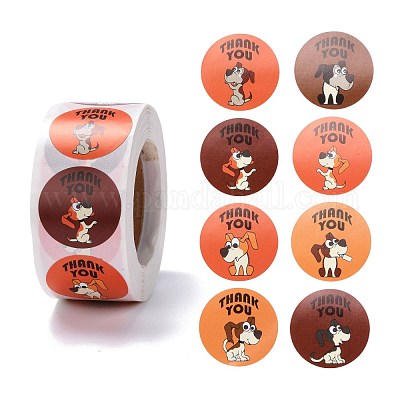 Wholesale Flat Round Paper Thank You Stickers 