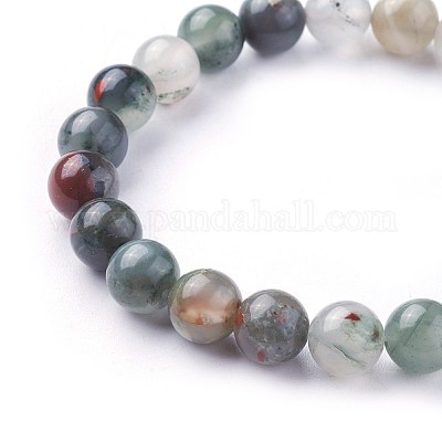 Bracelets stretch naturel pierre de sang africaine&nbsp;BJEW-F380-01-B01-1