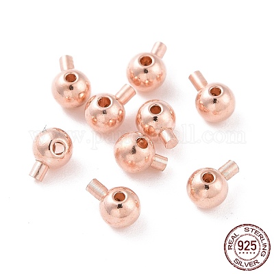 Crimp beads, with 0.8mm hole, gold-plated sterling silver