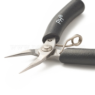 Chain-nose pliers for jewelry making, steel, strong quality, length 13 cm,  1pc