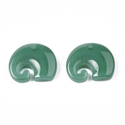 Pendentifs en verre d'imitation jade&nbsp;GLAA-S054-32A-1