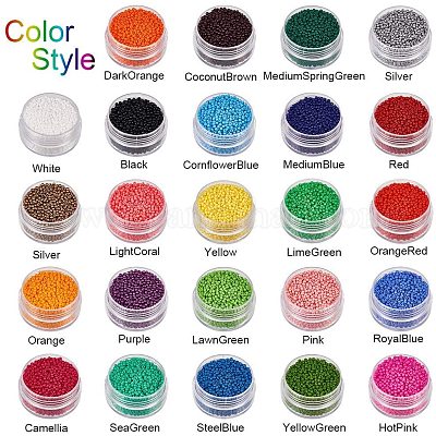 Glass Seed Beads 24 Colors Small Beads Kit Bracelet Beads For Jewelry  Making Botao