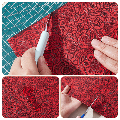 1 Yard PVC-Lederstoff mit Phönixmuster&nbsp;DIY-HY0003-38B-1