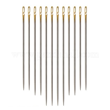 鉄の自己糸の手の縫い針 ゴールドカラー 36x0 76mm 約12個 袋の通販 Jp Pandahall Com