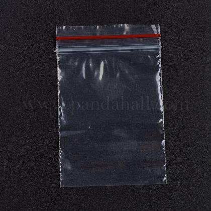 プラスチックジップロックバッグ  再封可能な包装袋  トップシール  セルフシールバッグ  長方形  レッド  6x4cm  片側の厚さ：1.8ミル（0.045mm）  100個/袋 OPP-G001-D-4x6cm-1