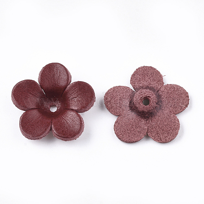 5枚の花びらの環境に優しい牛革ビーズキャップ 花 ブラウン 25 26x26 27x5 7mm 穴 2mmの通販 Jp Pandahall Com