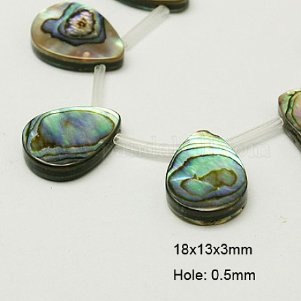 Brins de perles en coquille d'ormeau naturel / coquille de paua SSHEL-G003-6-13x18x3mm-1