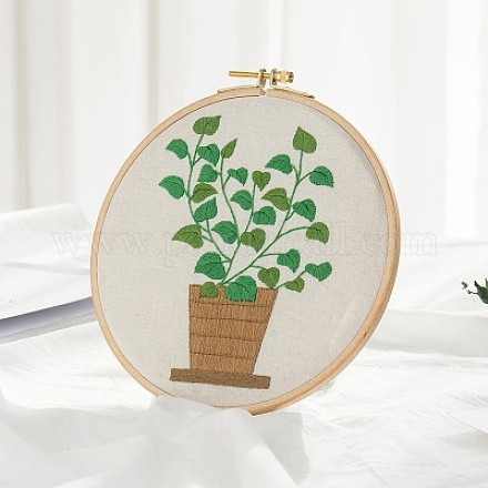 Plant Pattern DIY Embroidery Beginner Kit DIY-P077-020-1