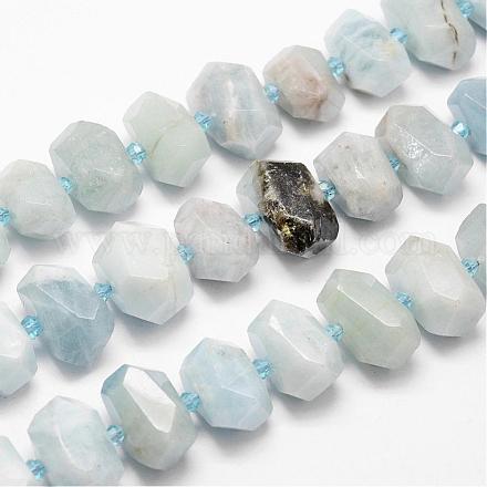 Chapelets de perles en aigue-marine naturelle G-H038-14-1