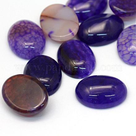 Oval Dyed Natural Crackle Agate Cabochons G-R349-15x20-02-1
