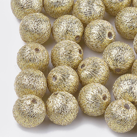 Perles recouvertes de tissu de fil de polyester WOVE-T009-14mm-01-1