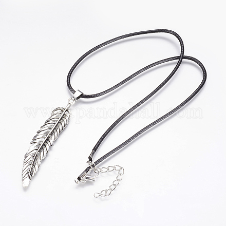 Colgante de cordón encerado collares NJEW-G296-04AS-1