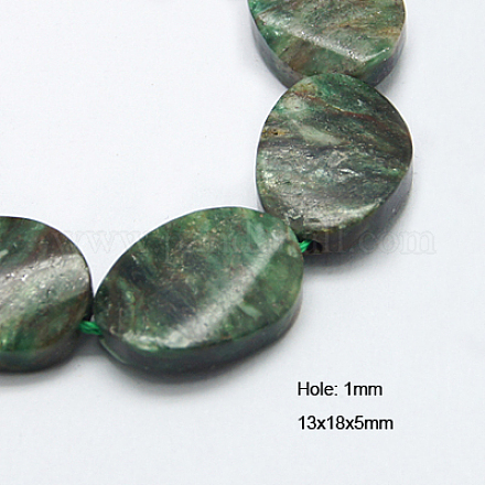 Cuentas de piedras preciosas verdes naturales hebras G-G237-13x18mm-03-1