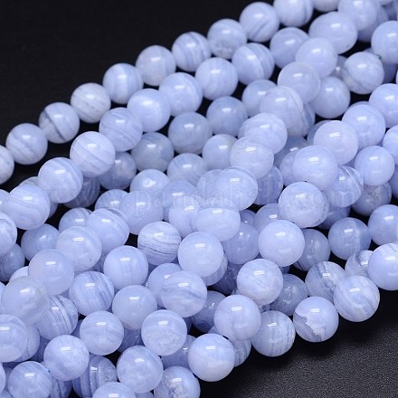 Rangs de perles d'agate en dentelle bleue naturelle de grade aa G-F222-30-8mm-1