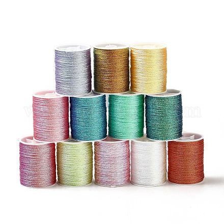 12 rollo 12 colores cordón de poliéster de 6 capas OCOR-L046-01A-1