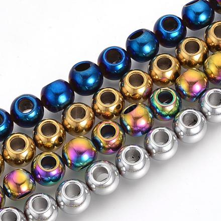 Electroplate Non-magnetic Synthetic Hematite Beads Strands G-Q486-80-1