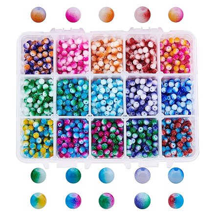 Spray Painted Resin Beads RESI-NB0001-20-1