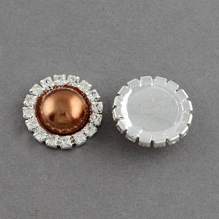Garment Accessories Half Round ABS Plastic Imitation Pearl Cabochons RB-S020-03-A07-1