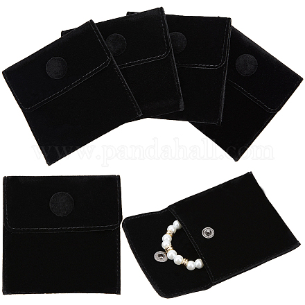 Beebeecraft sacs à bijoux carrés en velours TP-BBC0001-01B-01-1