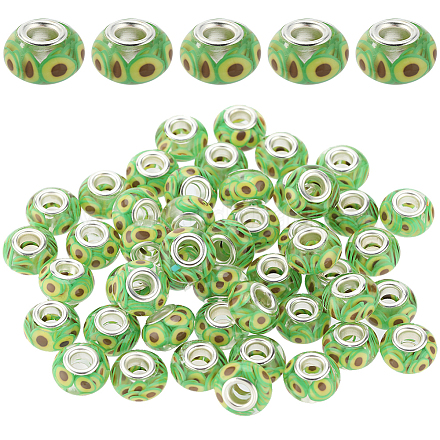 Sunnyclue 50 Stück transparente europäische Unterlegscheibe-Perlen aus Harz RPDL-SC0001-09A-1