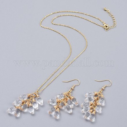 Ciondoli collane e orecchini pendenti set di gioielli SJEW-JS01085-1