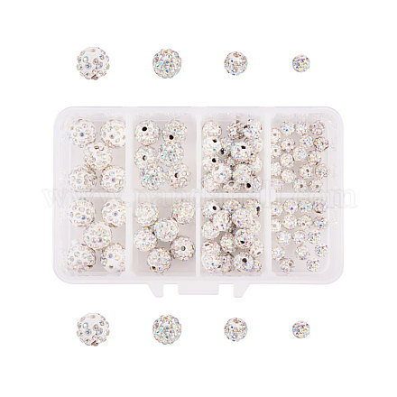 Perles en strass de verre faites main d'argile polymère RB-NB0001-08-1