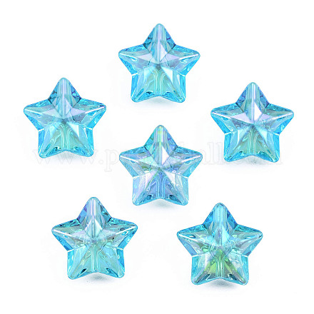 Galvanoplastie perles acryliques irisées arc-en-ciel TACR-T025-001B-1