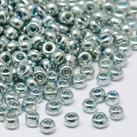 Cadet bleu 8/0 galvanoplastie en vrac iris rond entretoise perles de rocaille en verre X-SEED-A013-8-QC18-1
