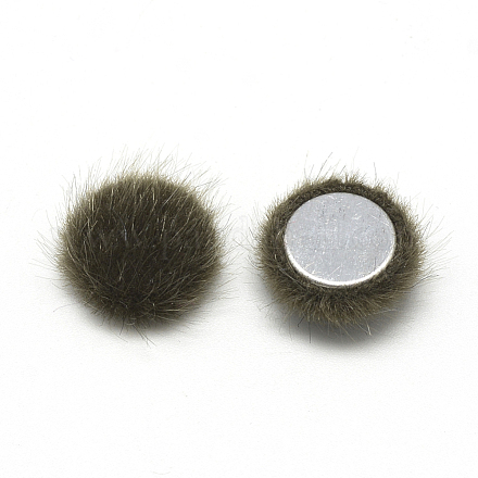 Faux Mink Fur Covered Cabochons X-WOVE-S084-49J-1