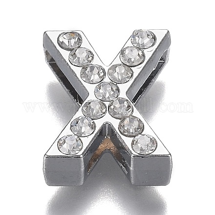 Alloy Letter Slide Charms RB-F034-01X-P-RS-1