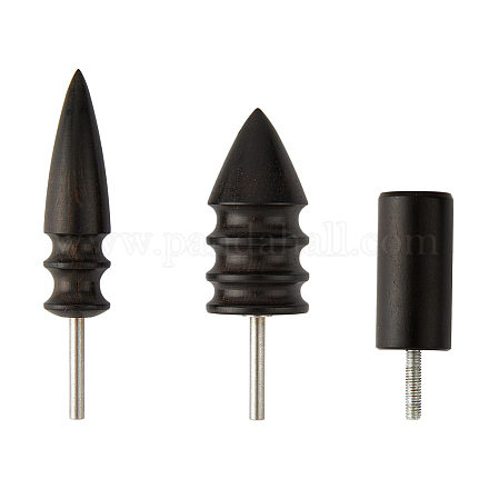 SUPERFINDINGS 3 Styles Leather Burnisher Bits Sandalwood Leather Burnisher Polished Rods Pointed Tip Head Leather Burnishing Tool for Rotary DIY Craft Cordless Drill Leather Edge TOOL-FH0001-51-1