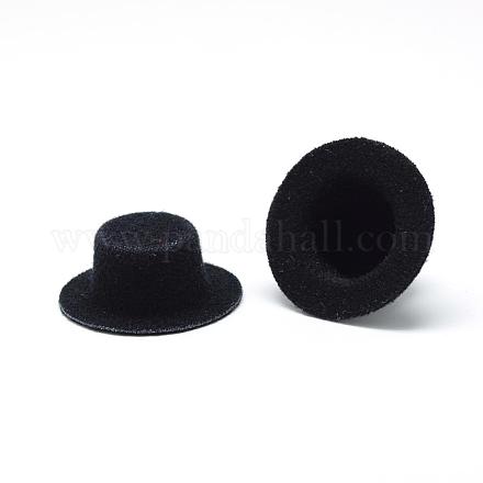 布地帽子パーツ  DIYクラフト装飾  内側にプラスチックで  ブラック  40~41x16mm AJEW-R078-4.0cm-07-1