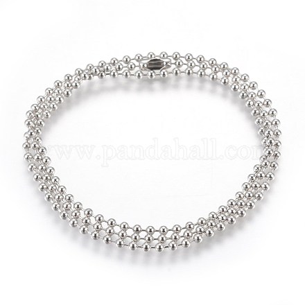 Stainless Steel Ball Chain Necklace Making MAK-L019-01A-P-1