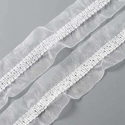 Polyester Pleated Lace Trim OCOR-WH0060-36D-1