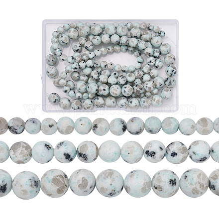 Yilisi 3 brins 3 brins de perles de jaspe sésame naturel/kiwi style G-YS0001-05-1