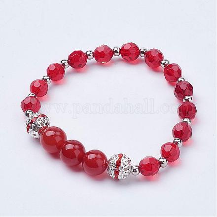 Perles naturelles cornaline étirer bracelets BJEW-JB02840-01-1