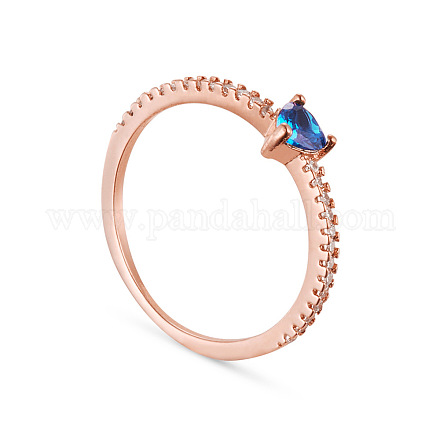Anillo de dedo chapado en oro rosa con circonita cúbica aaa mazarine micro pavé de corazón shegrace JR12A-01-1