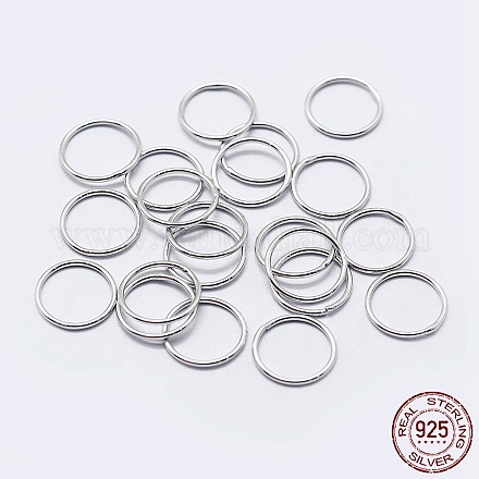 925 anillos redondos de plata de primera ley con baño de rodio STER-F036-03P-1x5-1